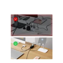 شارژر رومیزی باسئوس مدل Power Combo 65W به همراه کابل USB-C