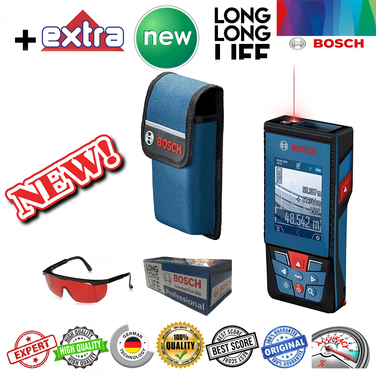 متر لیزری بوش مدل ISO NORM 16331-1 کد GLM 100-25 C