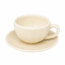 فنجان و نعلبکی سرامیکی مدل مات مجموعه شش عددی