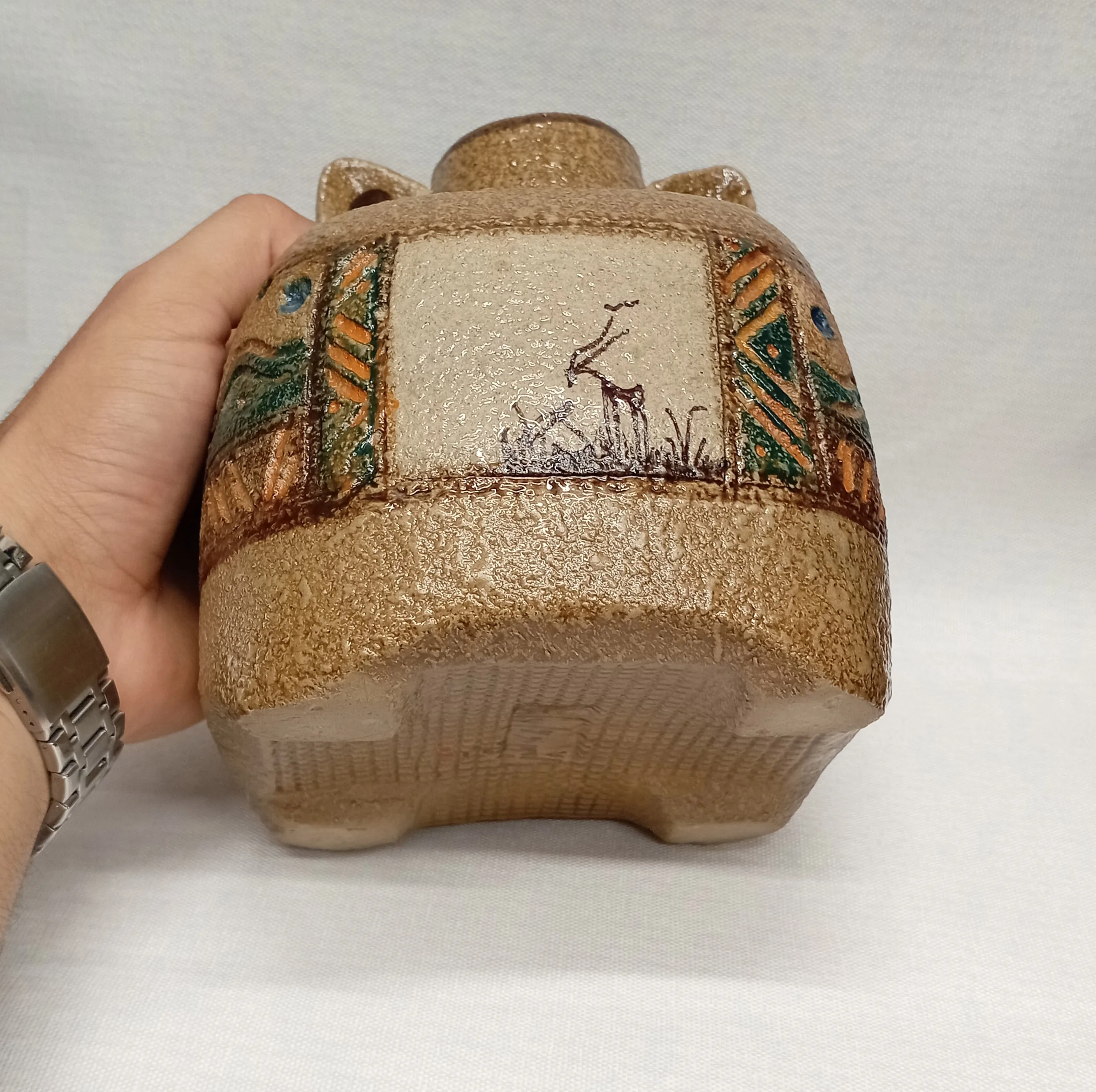 گلدان مربع سرامیکی مدل ساسانی