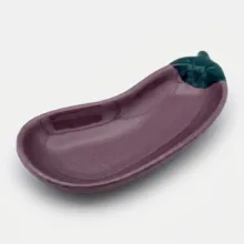 اردوخوری و دسرخوری چینی مدل بادمجان کد 31443 با لعاب کوره‌ای مناسب سرو ترشی، ژله و دسر، شستشو با دست و ماشین ظرفشویی