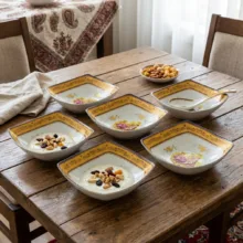 پیاله چینی پردیس کاشان مدل لیلی و مجنون بسته 6 عددی