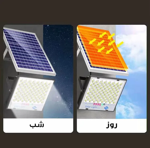 پروژکتور خورشیدی 200 وات مدل 200W-MTX3 به همراه پنل خورشیدی