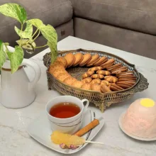 سینی دسته دار دیانا مدل دلبر سایز 28×21 سانتی متر