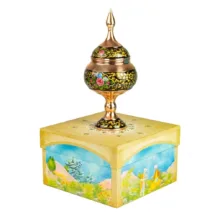 شکلات خوری مسی صنایع دستی اریسا طرح تشعیر گل