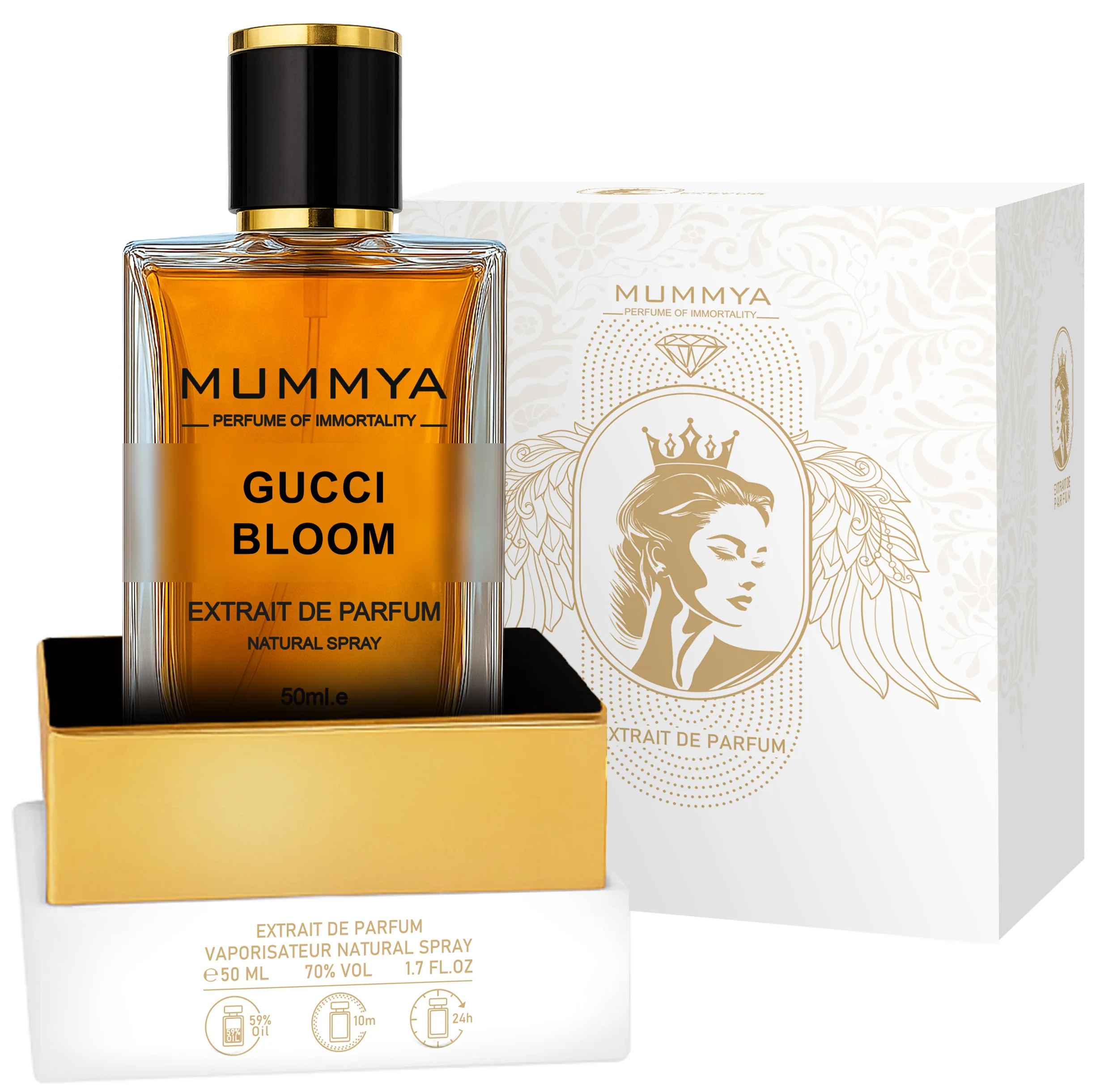 اکستریت پرفیوم زنانه مومیا مدل Gucci Bloom با رایحه معتدل حجم 50 میلی لیتر