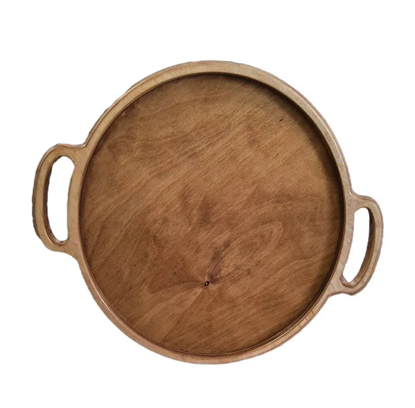 سینی مدل دسته دار چوبی کد 517 گرد سایز 25*25 سانتی متر