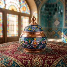 قندان مسی صنایع دستی اریسا مدل پرداز کد 13