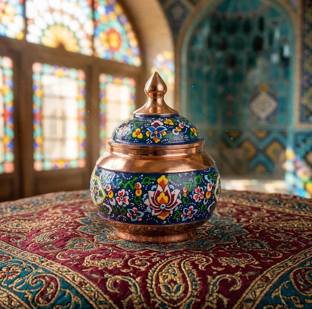 قندان مسی صنایع دستی اریسا مدل پرداز کد 13