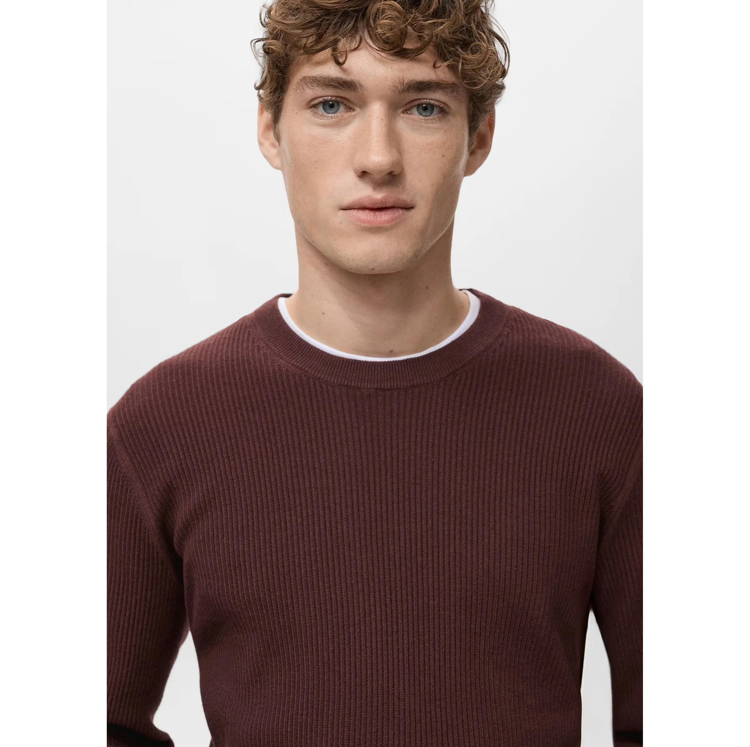 پلیور یقه گرد مردانه مانگو مدل REGULAR FIT COTTON