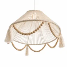لوستر بافتنی مدل مکرومه طرح مهره دار کد RL03