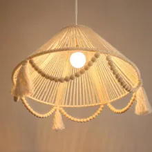 لوستر بافتنی مدل مکرومه طرح مهره دار کد RL03