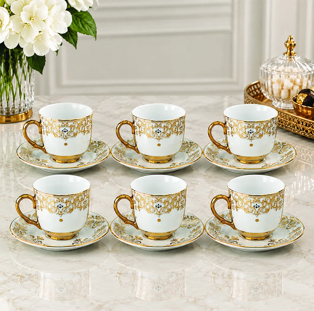 سرویس چایخوری  12 پارچه 6 نفره مدل چینی وفادار