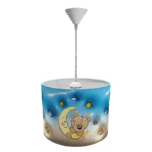 لوستر و آباژور کودک طرح خرس و ماه مدل LBR-SET-005 به همراه ساعت
