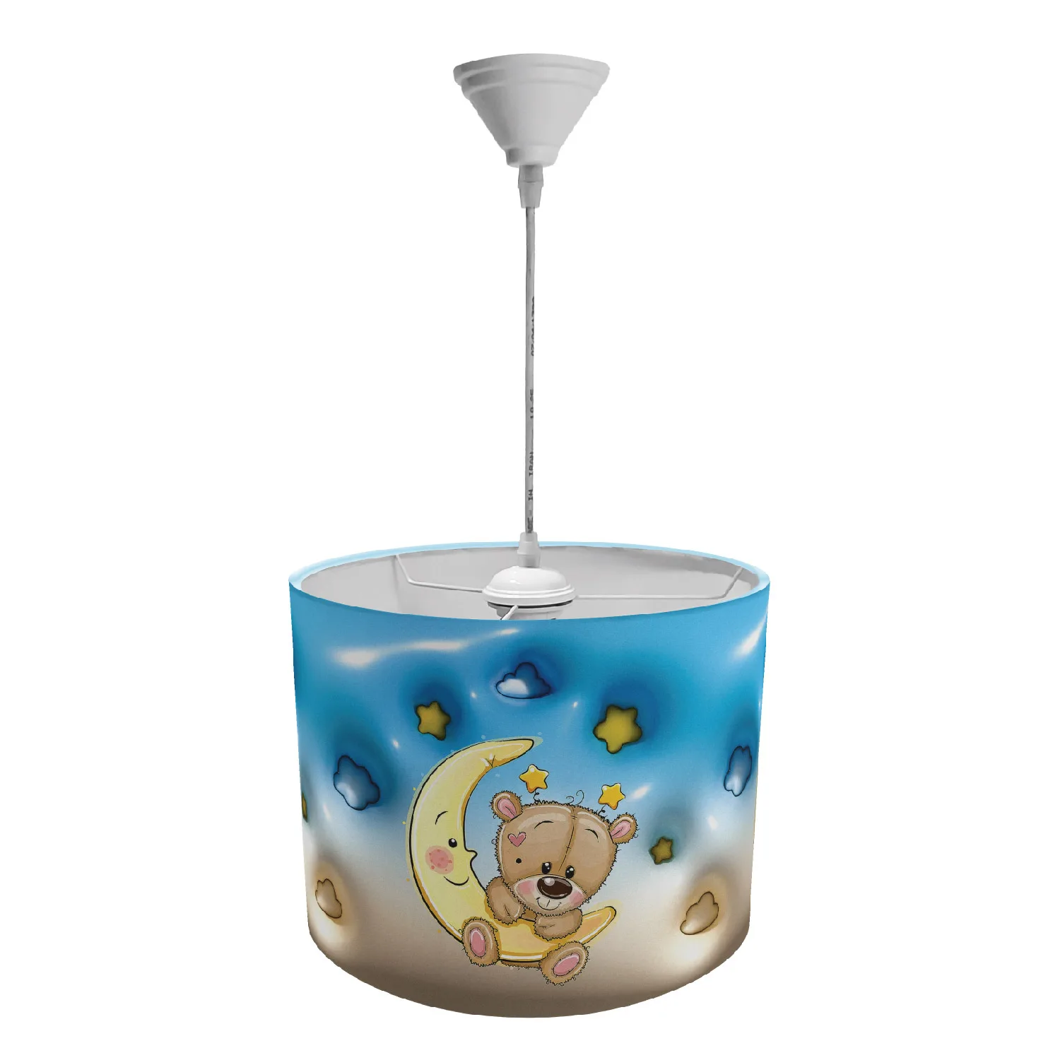 لوستر و آباژور کودک طرح خرس و ماه مدل LBR-SET-005 به همراه ساعت