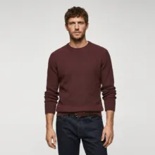 پلیور یقه گرد مردانه مانگو مدل REGULAR FIT COTTON