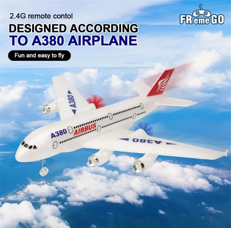 هواپیما بازی کنترلی ناب سل مدل مسافربری شارژی ایرباس کد AIRCRAFT AIRBUS A380 با قابلیت پرواز