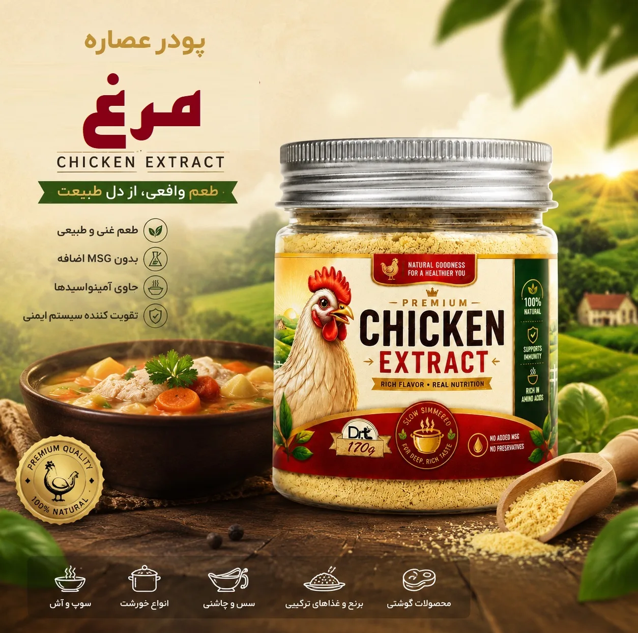 ادویه گوشت، ادویه مرغ، ادویه ماهی و چاشنی سبزیجات دکترتی - 620 گرم