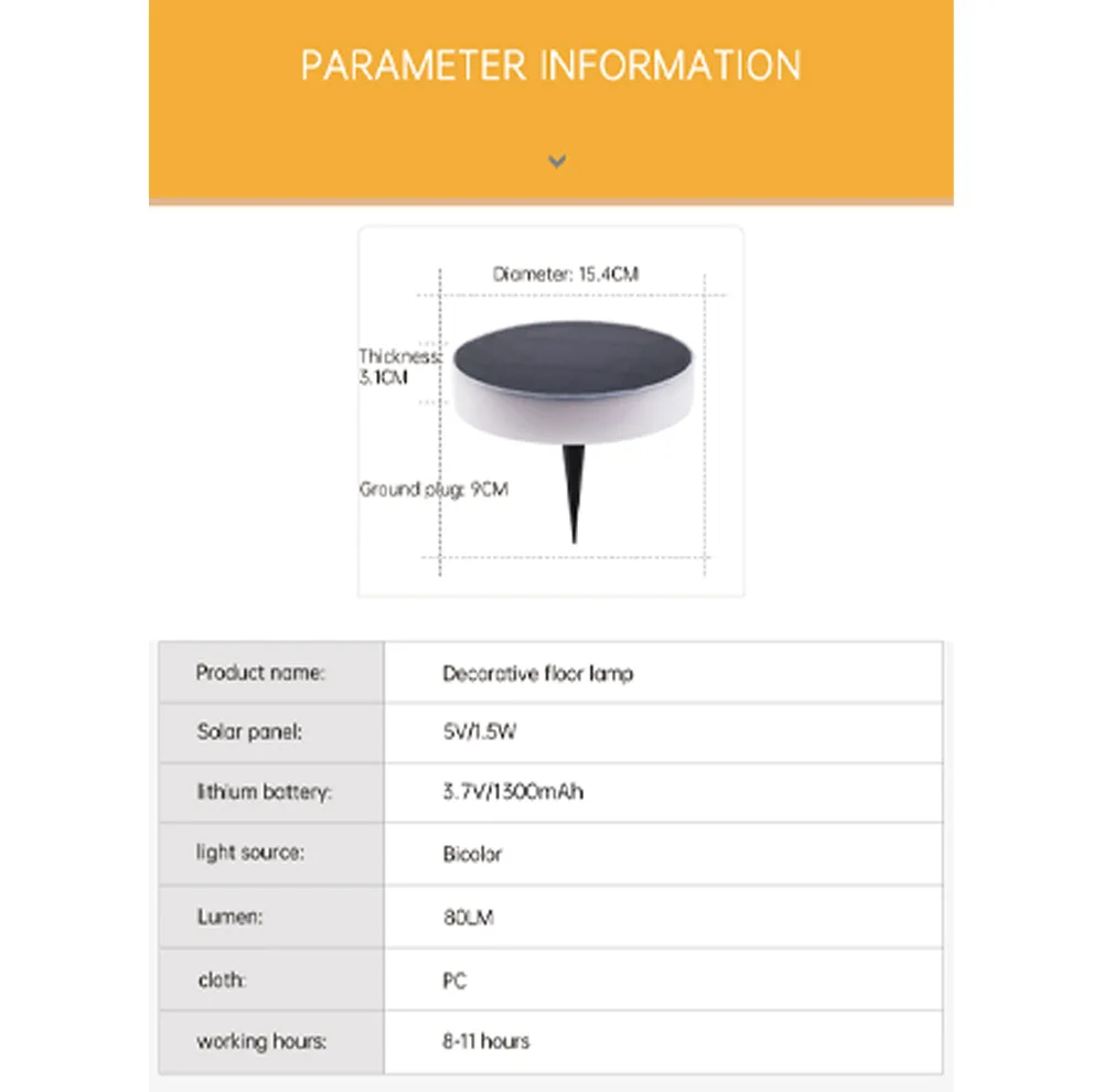 چراغ پارکی خورشیدی مدل Solar CWW