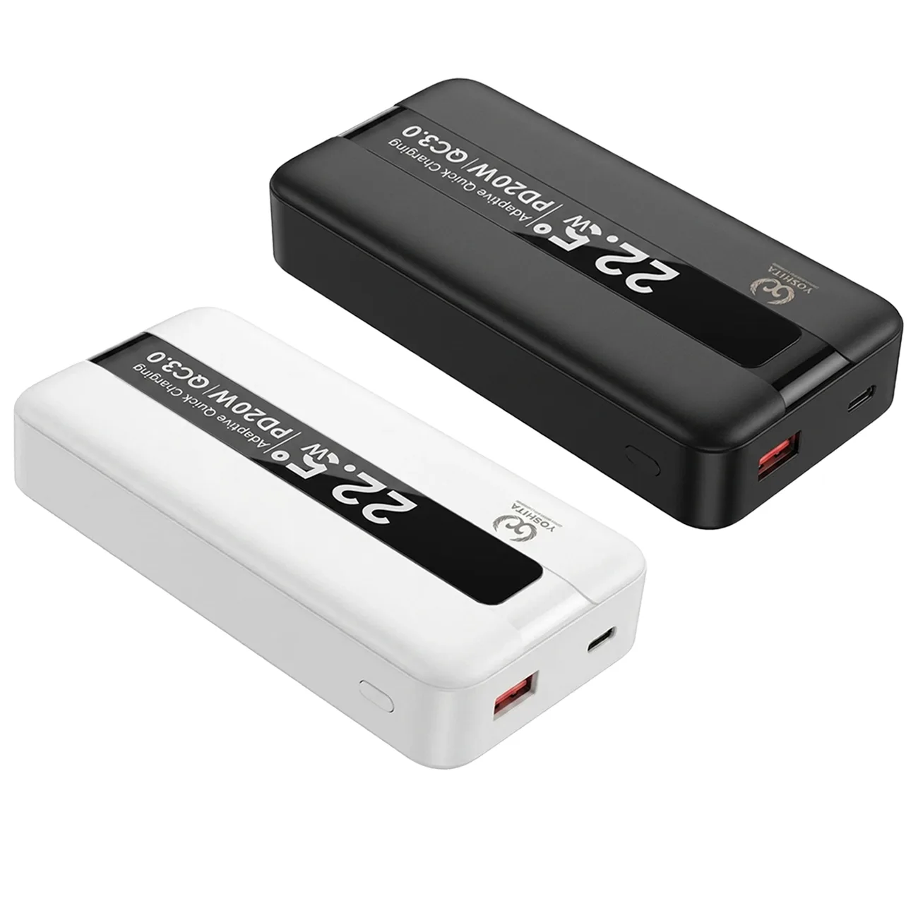 پاوربانک 22.5 وات یوشیتا مدل YP-021 ظرفیت 20000 میلیآمپرساعت به همراه سه عدد کابل USB-C/ لایتنینگ / USB-C