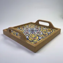 سینی کاشی کاری مدل چهارپر
