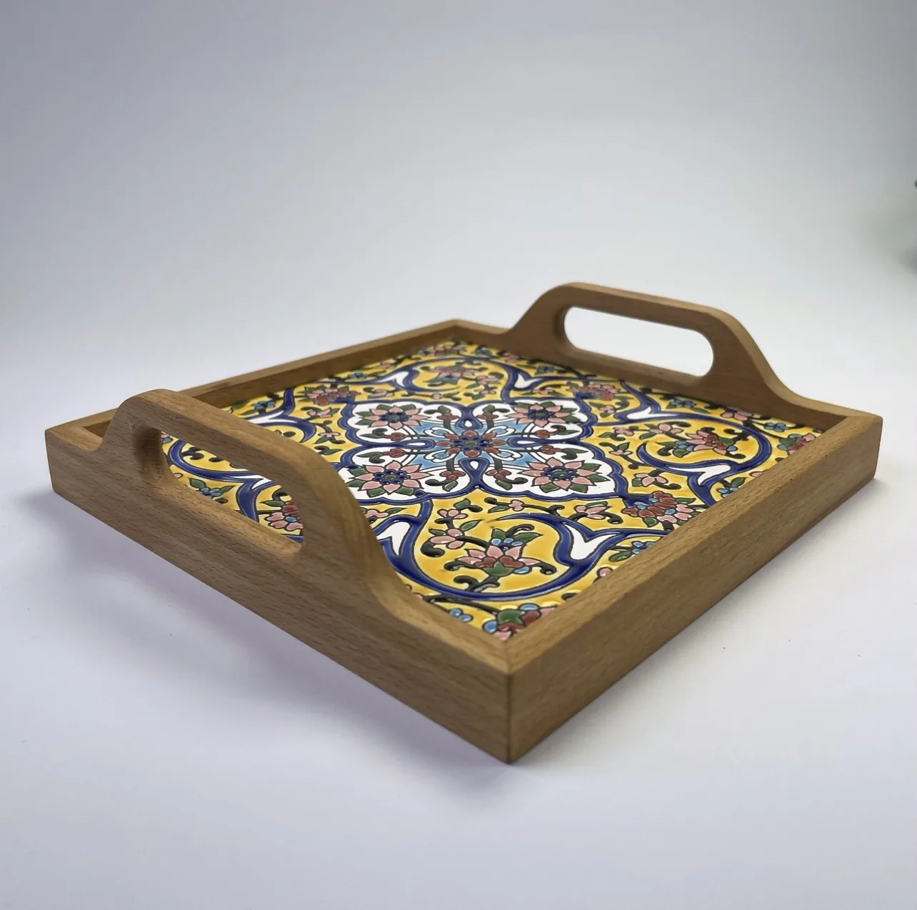 سینی کاشی کاری مدل چهارپر