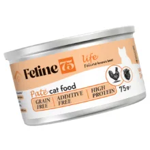 کنسرو غذای گربه بالغ فیلاین 75 مدل Life پته طعم مرغ و دل مرغ وزن 450 گرم بسته 6 عددی
