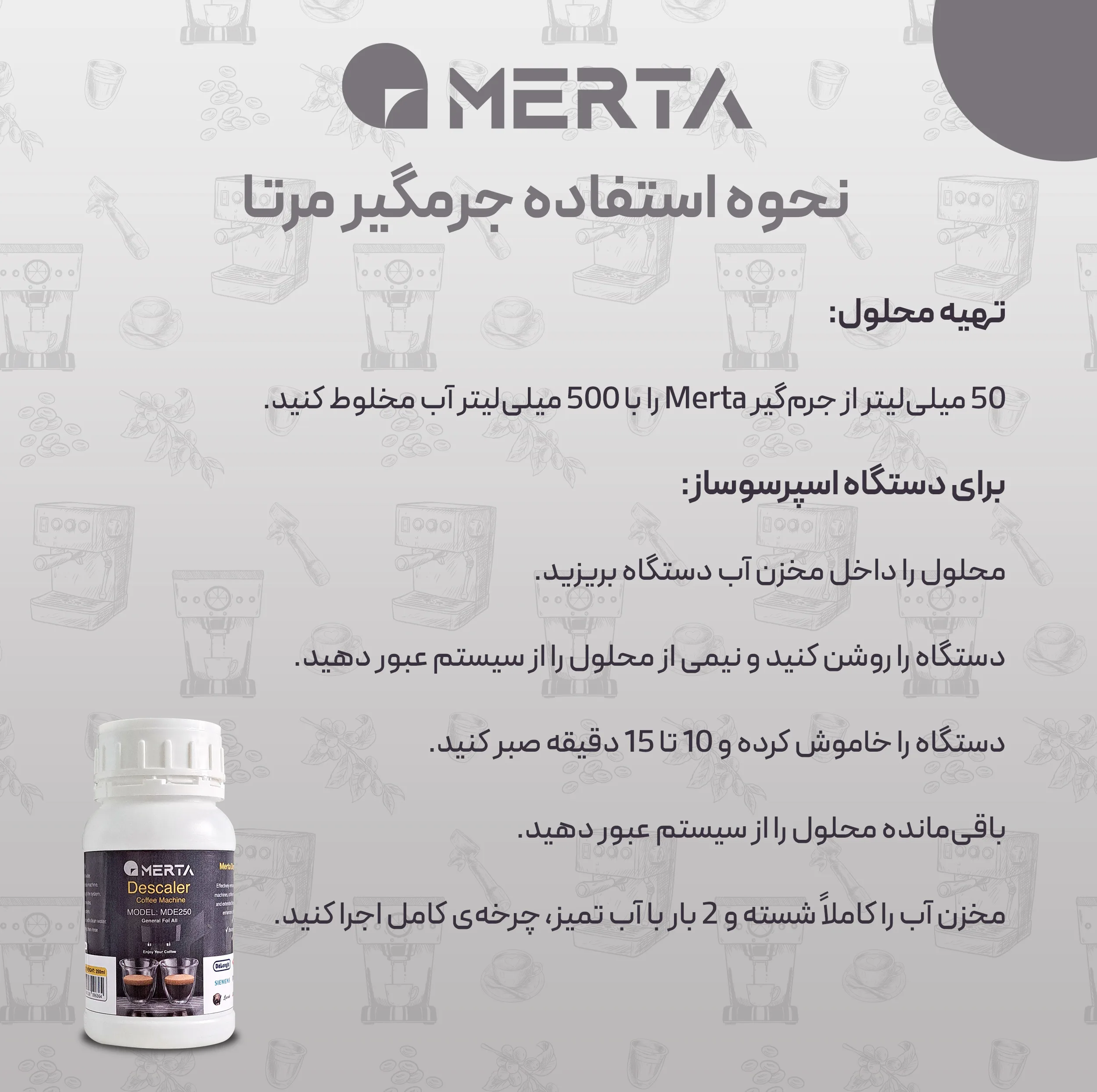 جرم گیر دستگاه اسپرسو مرتا مدل MDE250 حجم 250 میلی لیتر