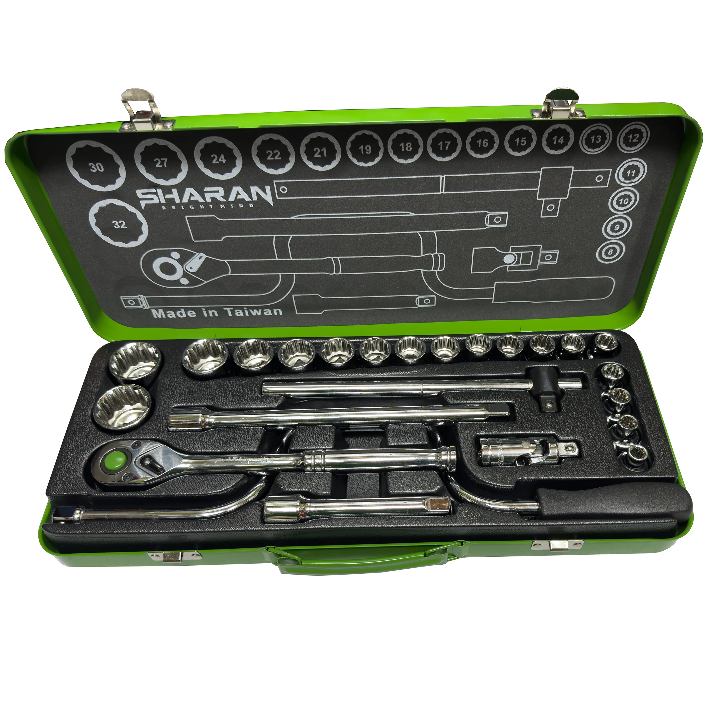 آچار بکس شاران مدل SMT-1/2INCH-12PAR-SM-12PT مجموعه 24 عددی