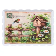 سینی بدون دسته مهروز مدل 6003 مزرعه سایز 26×36 سانتی متر