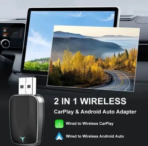 کارپلی و اندروید اتو مدل 2in1 به همراه مبدل USB به USB-C