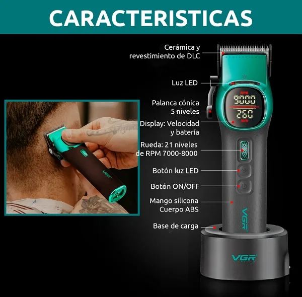 ماشین اصلاح موی سر و صورت شارژی وی جی ار مدل V-885C