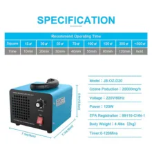 دستگاه ازن ساز مدل ‎JB-OZ-D20-20000
