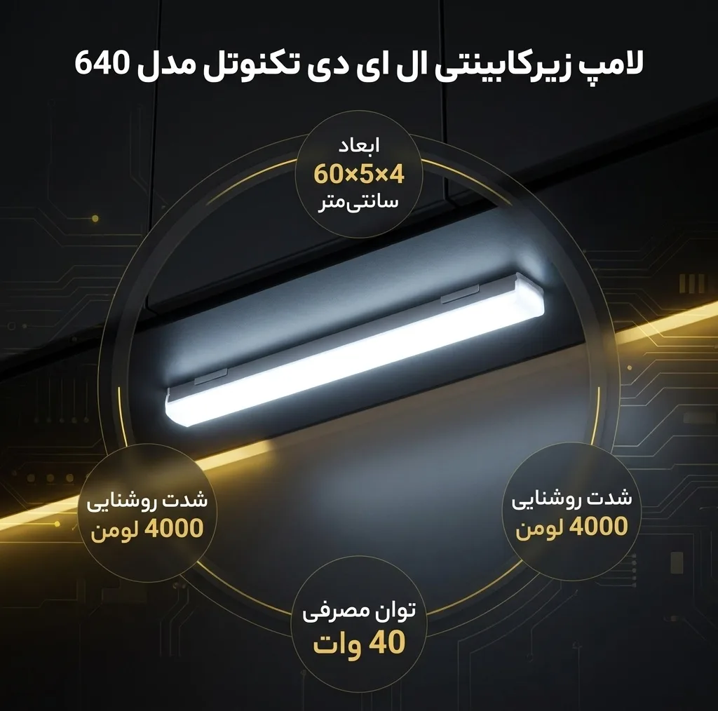 لامپ مهتابی ال ای دی 40 وات تکنوتل مدل 640