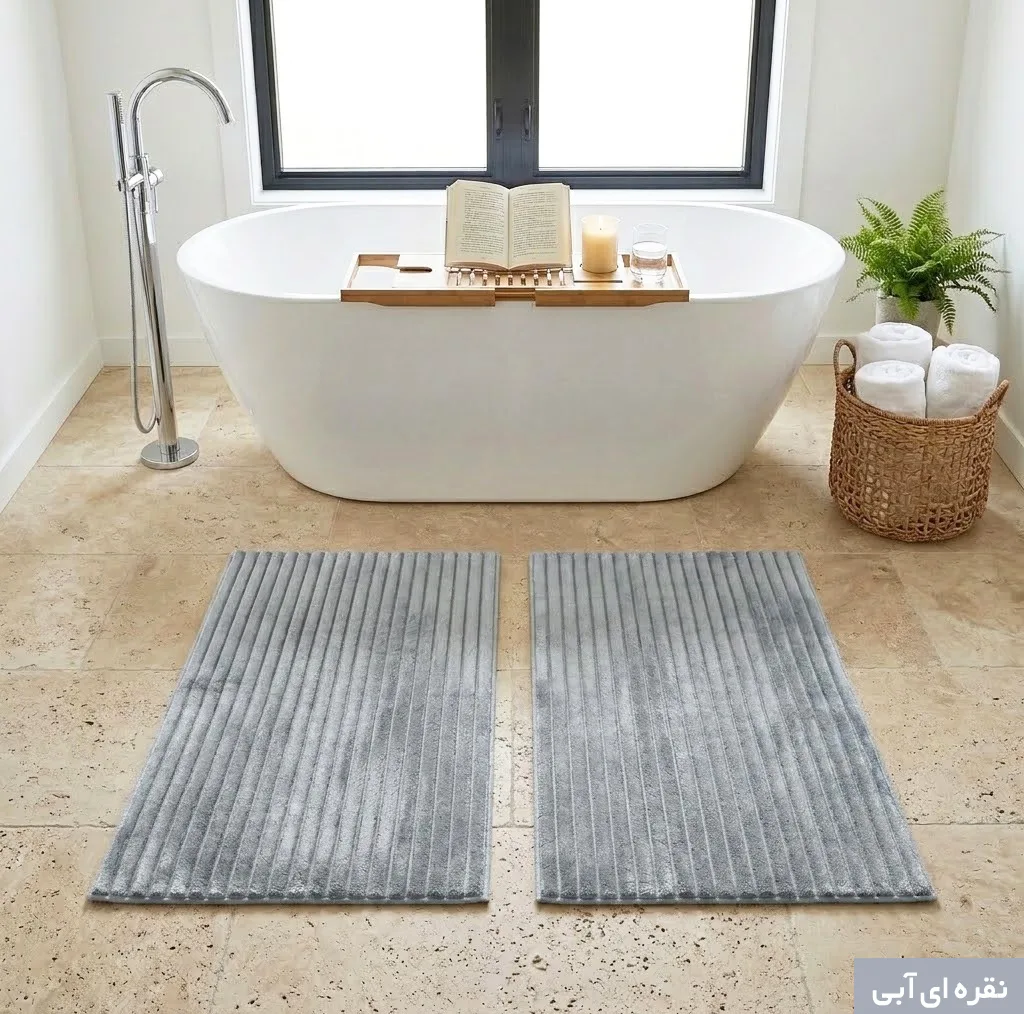 پادری وینوما مدل 4 لایه مخمل استرایپ سایز 50×100 سانتی متر مناسب برای فضای داخلی بسته 2 عددی