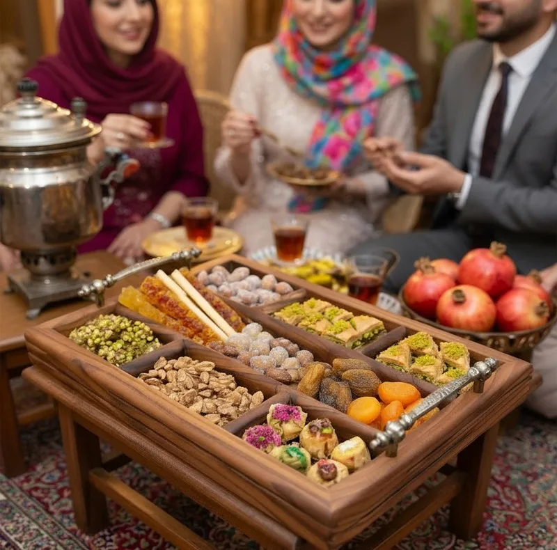 سینی پذیرایی آردوج مدل چوب گردو