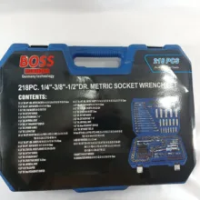مجموعه 218 عددی آچار بکس باس مدل BS-218pcs-boss