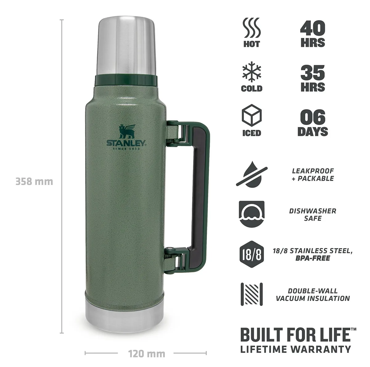 فلاسک استنلی مدل The Legendary Classic Bottle کد F 2021 گنجایش 1.4 لیتر