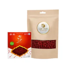 زعفران سوپر نگین و زرشک پفکی اعتماد خوب - 500 گرم بسته 2 عددی
