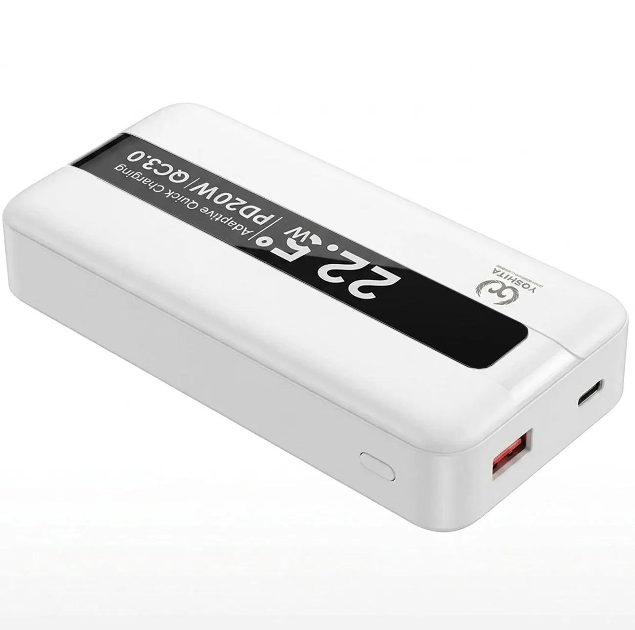 پاوربانک 22.5 وات یوشیتا مدل YP-021 ظرفیت 20000 میلیآمپرساعت به همراه سه عدد کابل USB-C/ لایتنینگ / USB-C