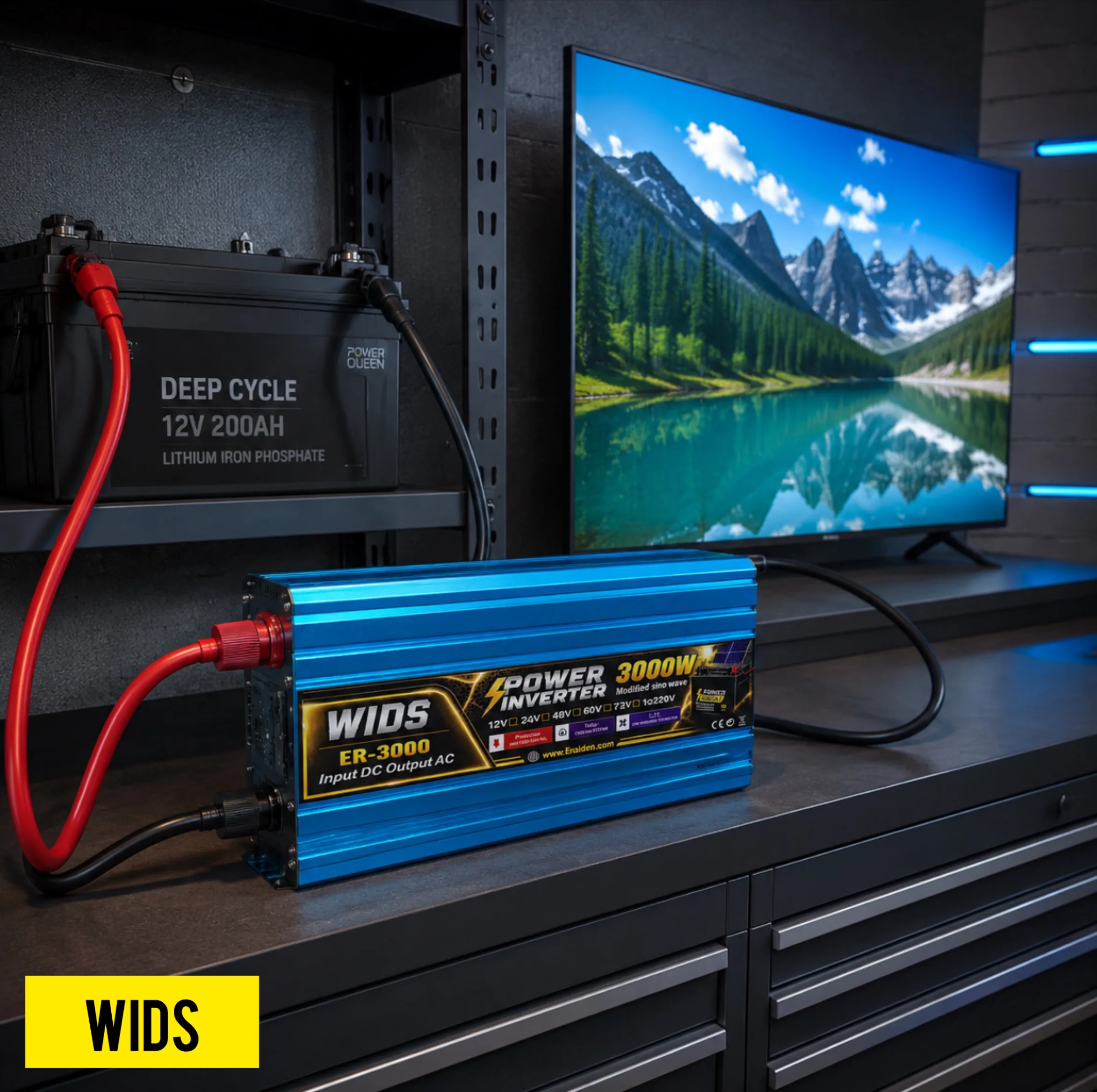 مبدل برق خودرو ویدز مدل 12V-24V-TO-220V-3000W
