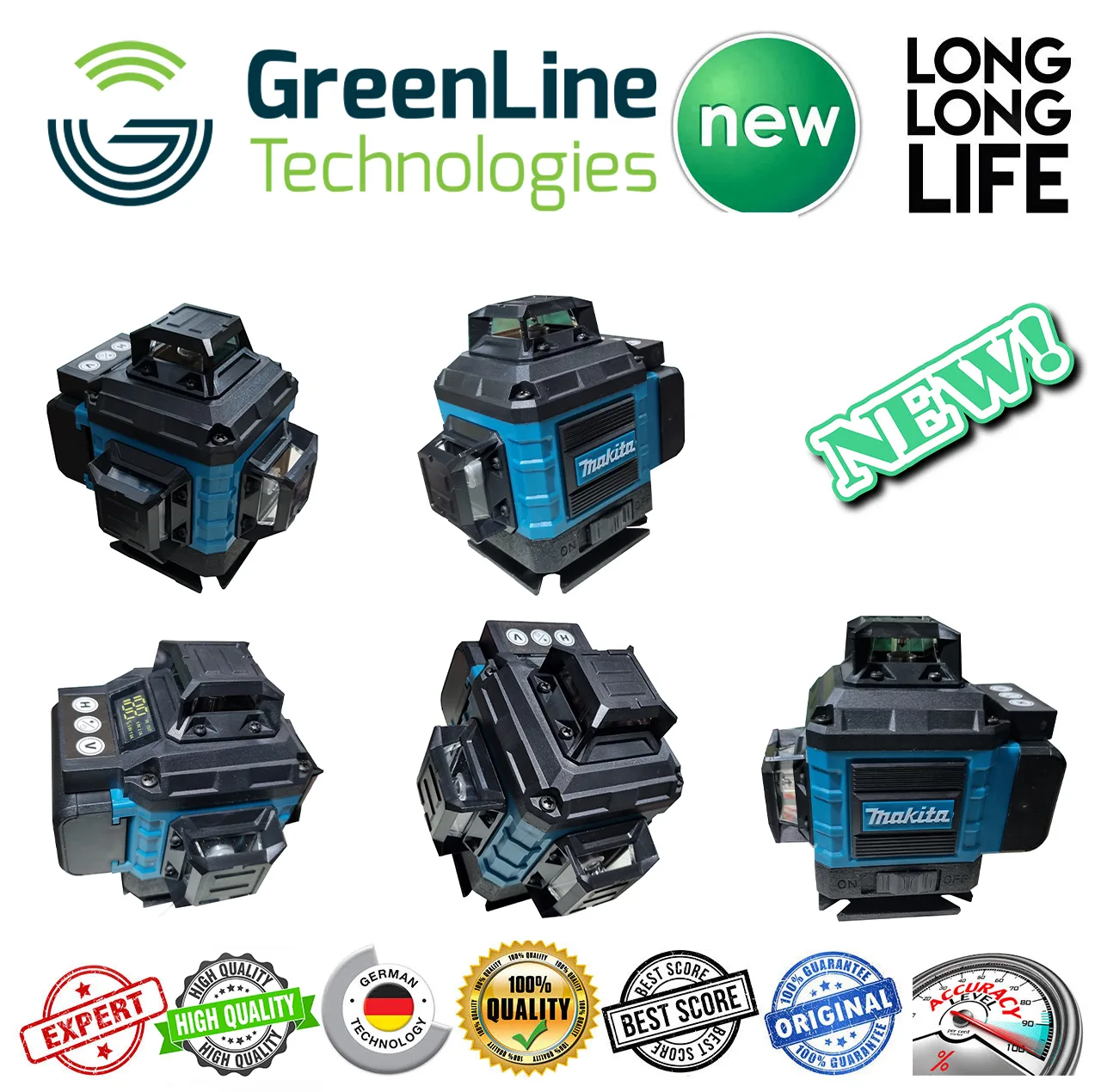 تراز لیزری مدل 4 بعدی نور سبز کد Makita 360-16 L