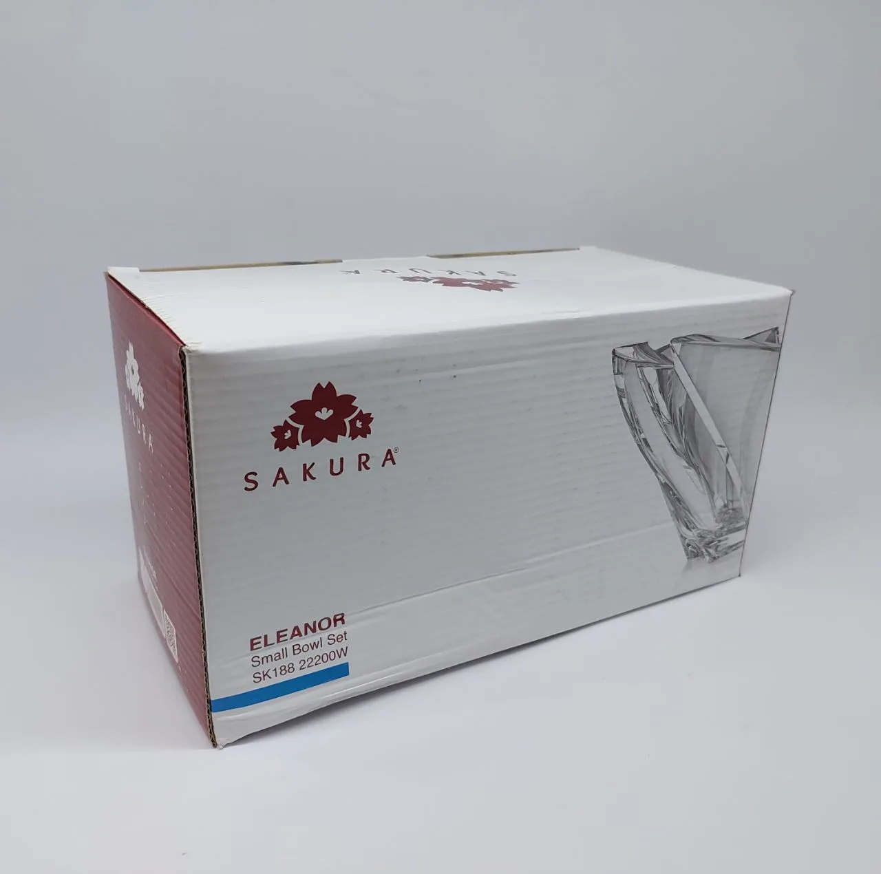ظرف پیش‌دستی و پیاله ساکورا مدل الینور مجموعه 12 عددی شفاف مناسب پذیرایی میوه و شیرینی 18 سانتی‌متر