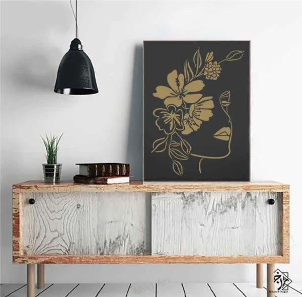 شابلون خانه نگار طرح دختر گل به سر کد 933