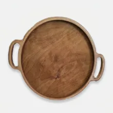 سینی دسته دار مدل چوبی کد ۶۸۹ سایز ۳۳×۳۳ سانتی متر