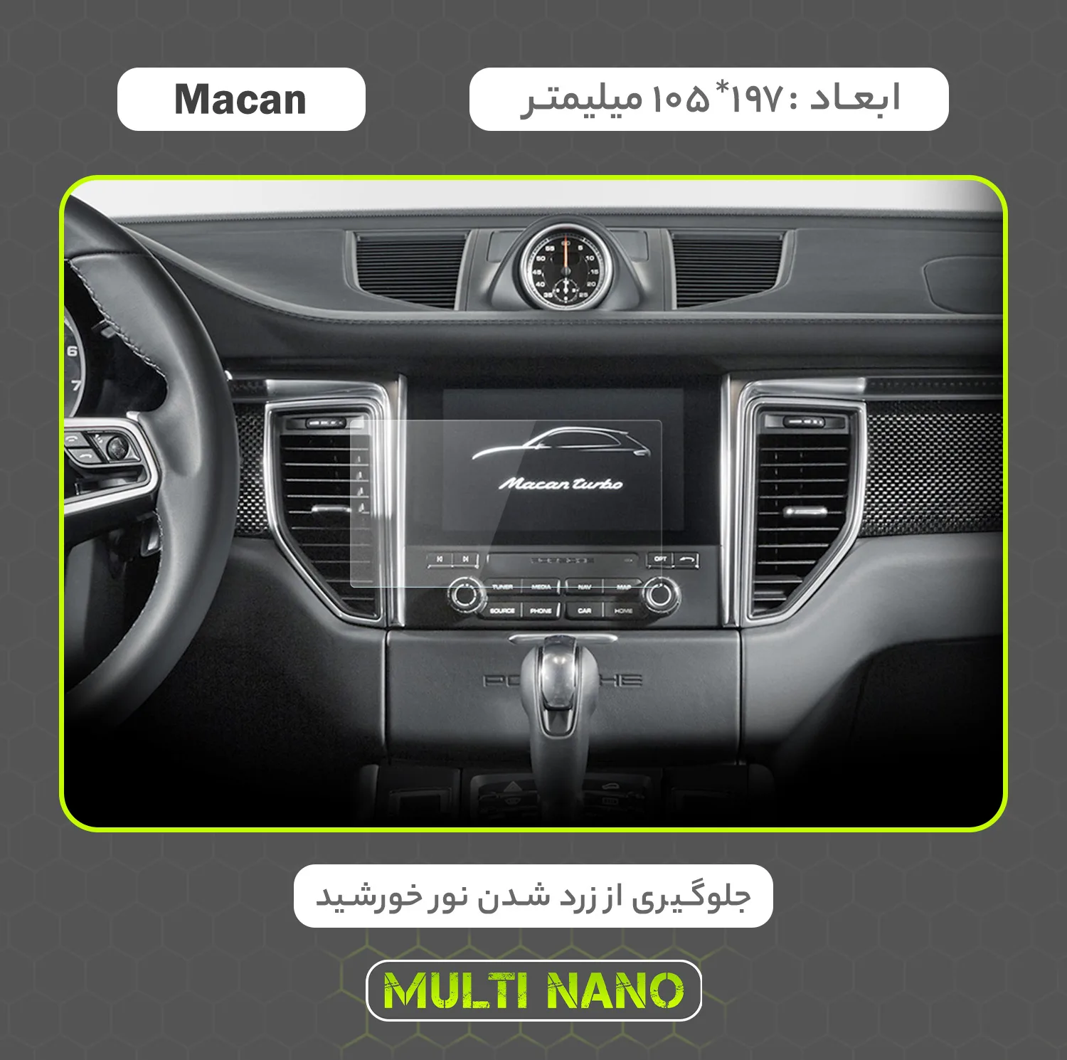 محافظ صفحه نمایش خودرو مولتی نانو مدل X-S2N مناسب برای پورشه Macan 2017 بسته دو عددی