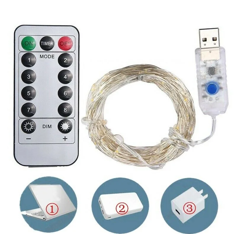 ریسه ال ای دی مدل ریموت دار USB کد 345 طول 10 متر