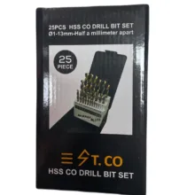جعبه مته کبالت استیکو مدل HSSCO مجموعه 25 عددی