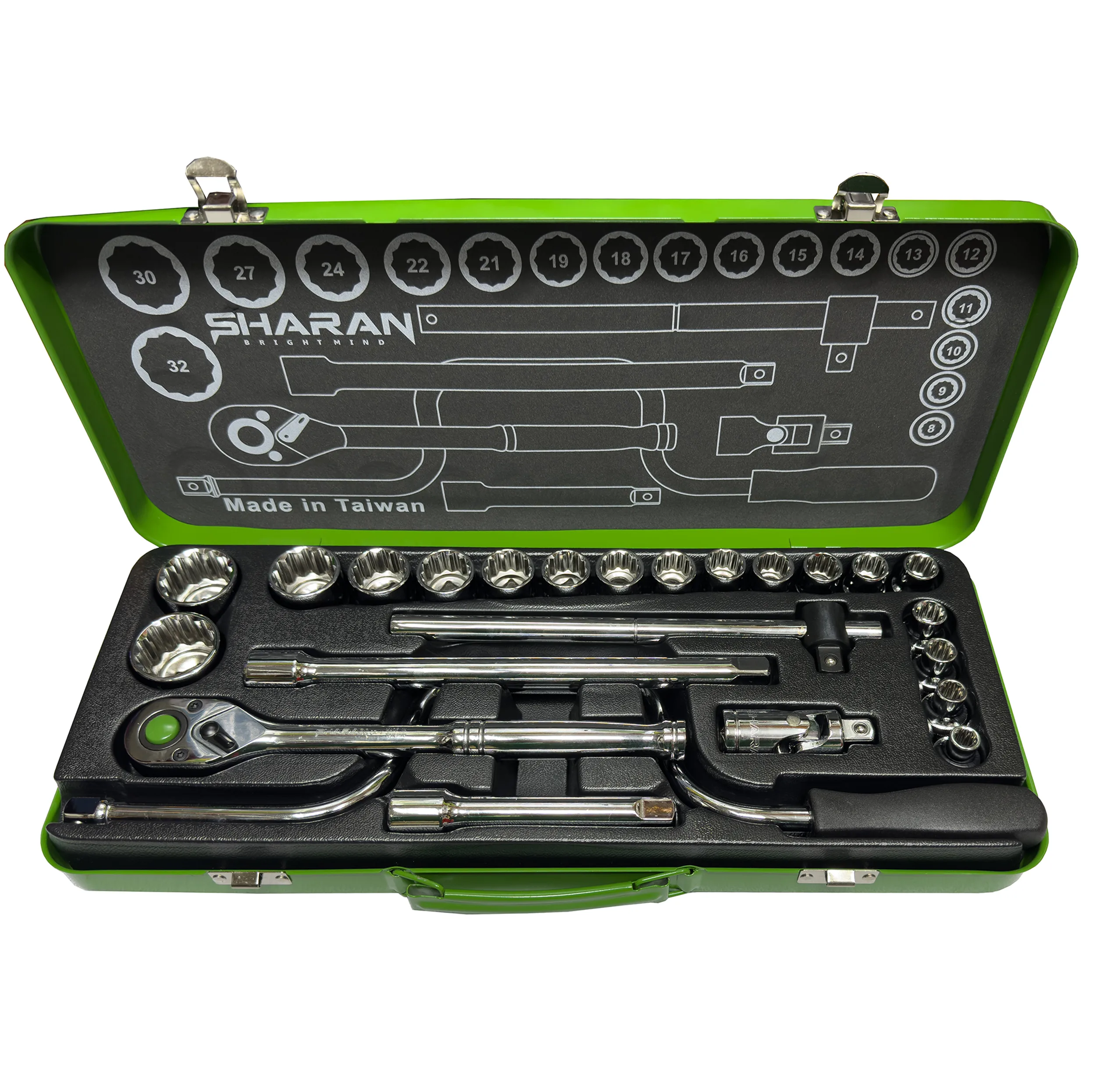 آچار بکس شاران مدل SMT-1/2INCH-12PAR-SM-12PT مجموعه 24 عددی