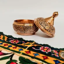 قندان مسی مدل قلم زنی کد ZH418.1